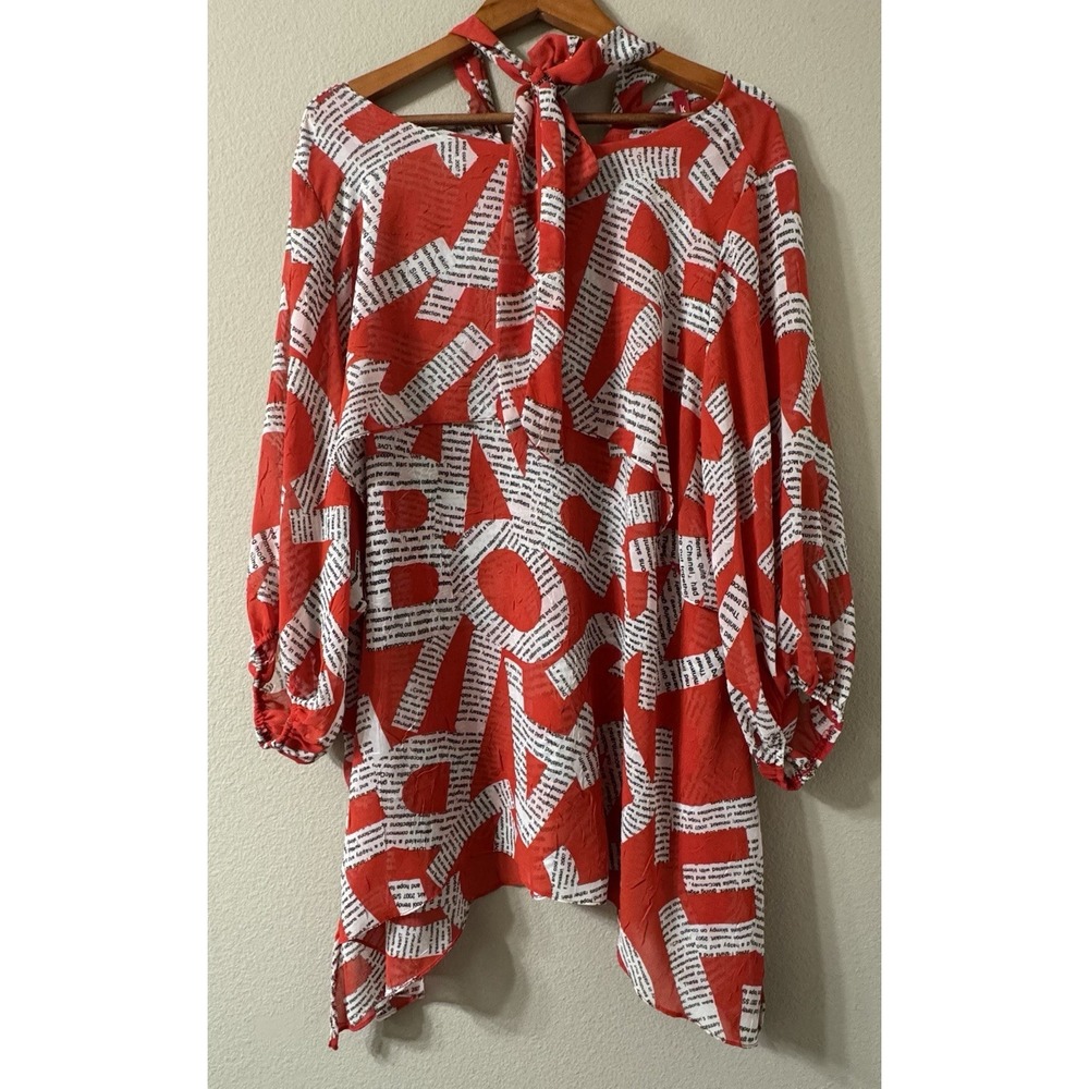 IC By Connie K Collection Women's Couture Print XXL Tunic Top Paris Artsy